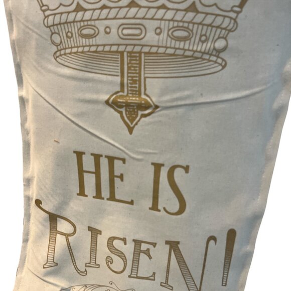 EVER THINE HOME Easter Rustic Burlap Banner Double Sided 'He is Risen' - Picture 5 of 12
